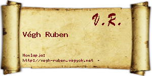 Végh Ruben névjegykártya